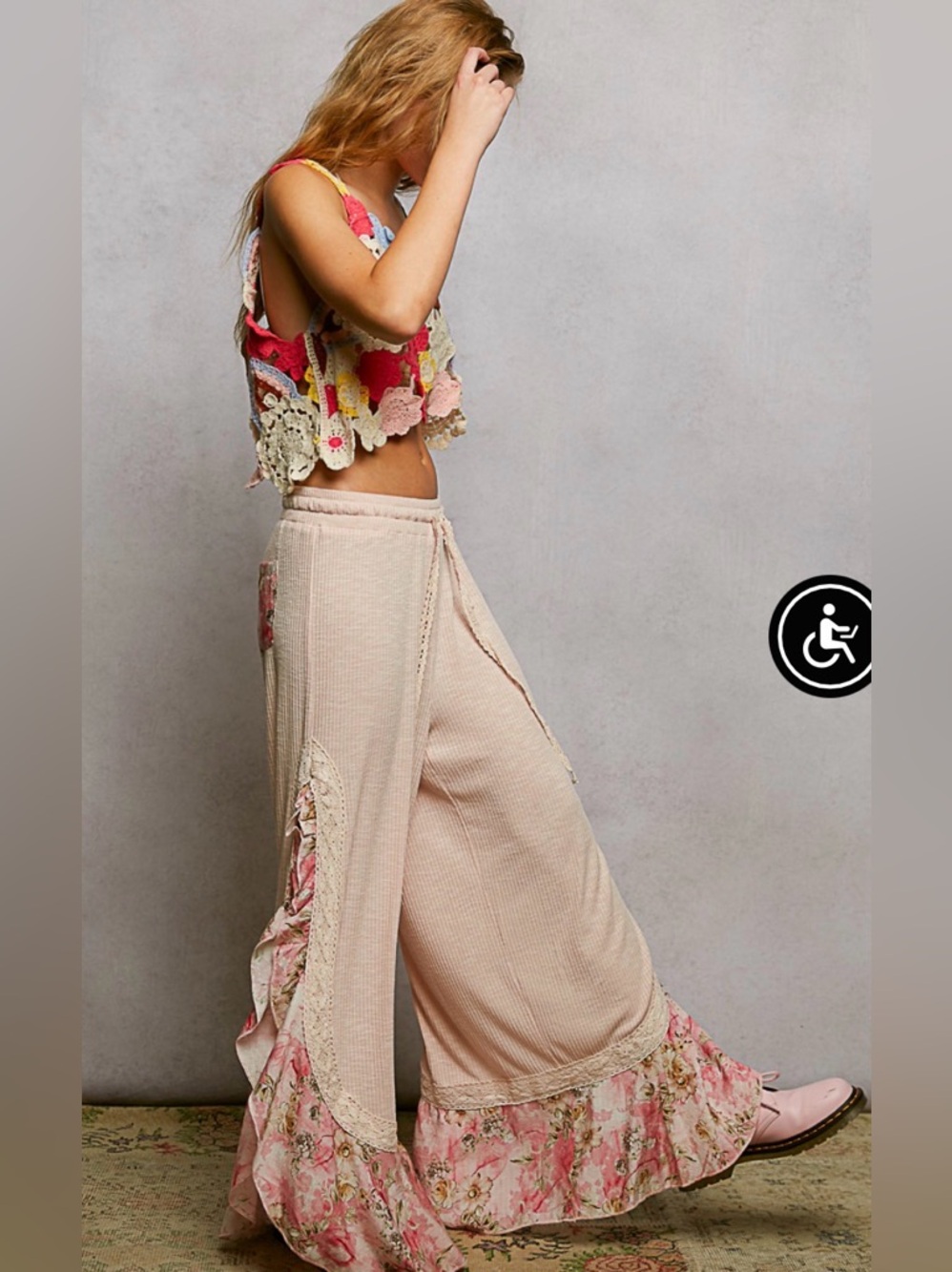 POL Home Sweet Harmony Floral Ruffle Pants - Picture 5 of 5